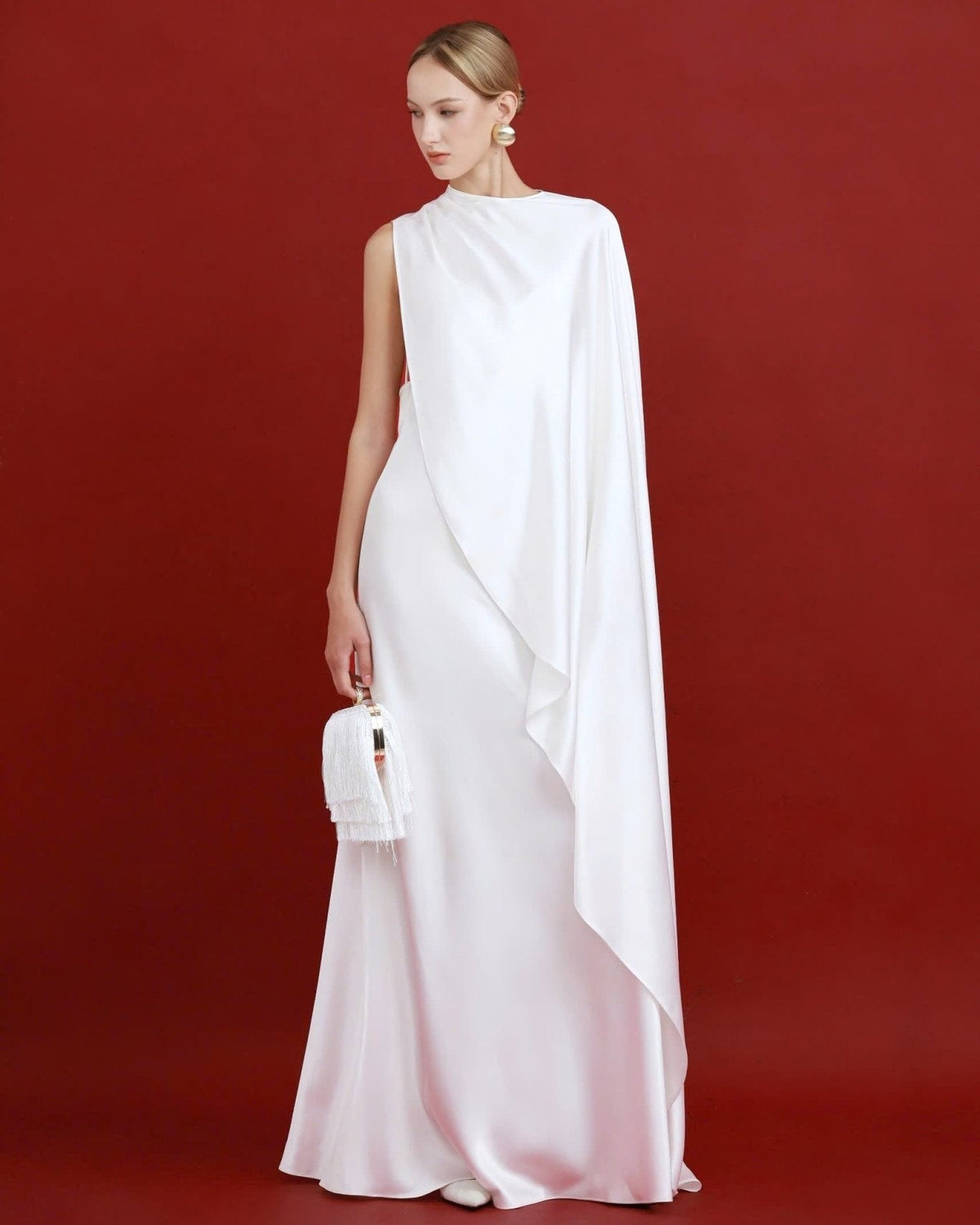 Aurelia Satin Drape Gown by COCOSIN