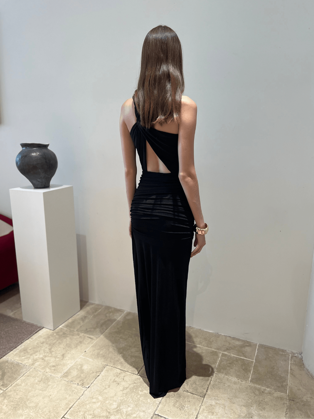 Black Cut-Out Dress by COCOSIN