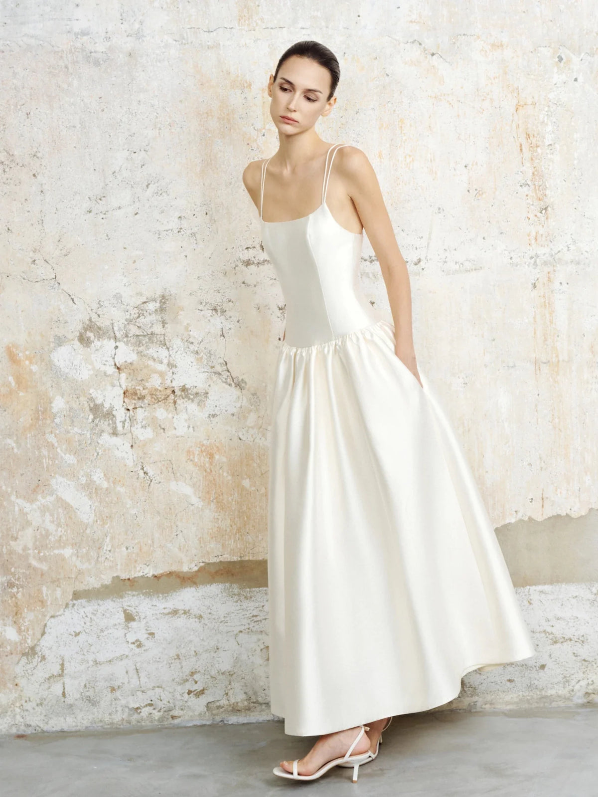 Elena Taffeta Basque Dress by COCOSIN