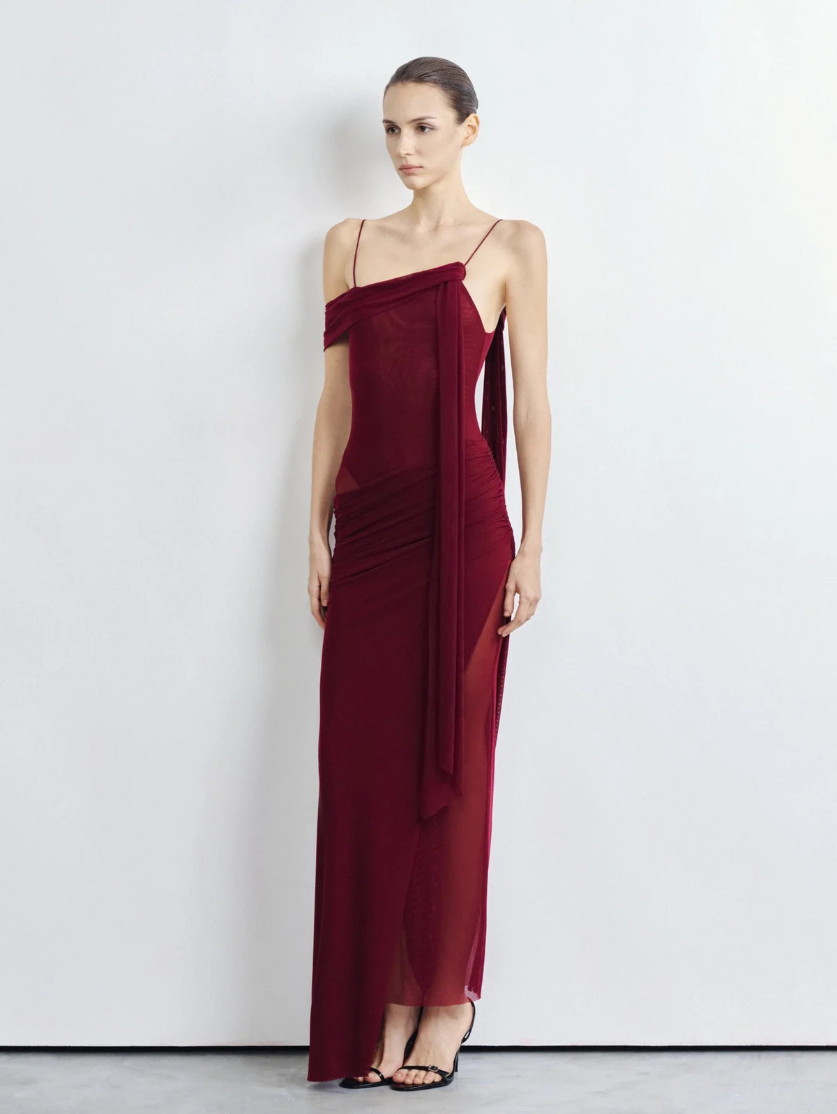 Elysia Asymmetric Mesh Dress by COCOSIN
