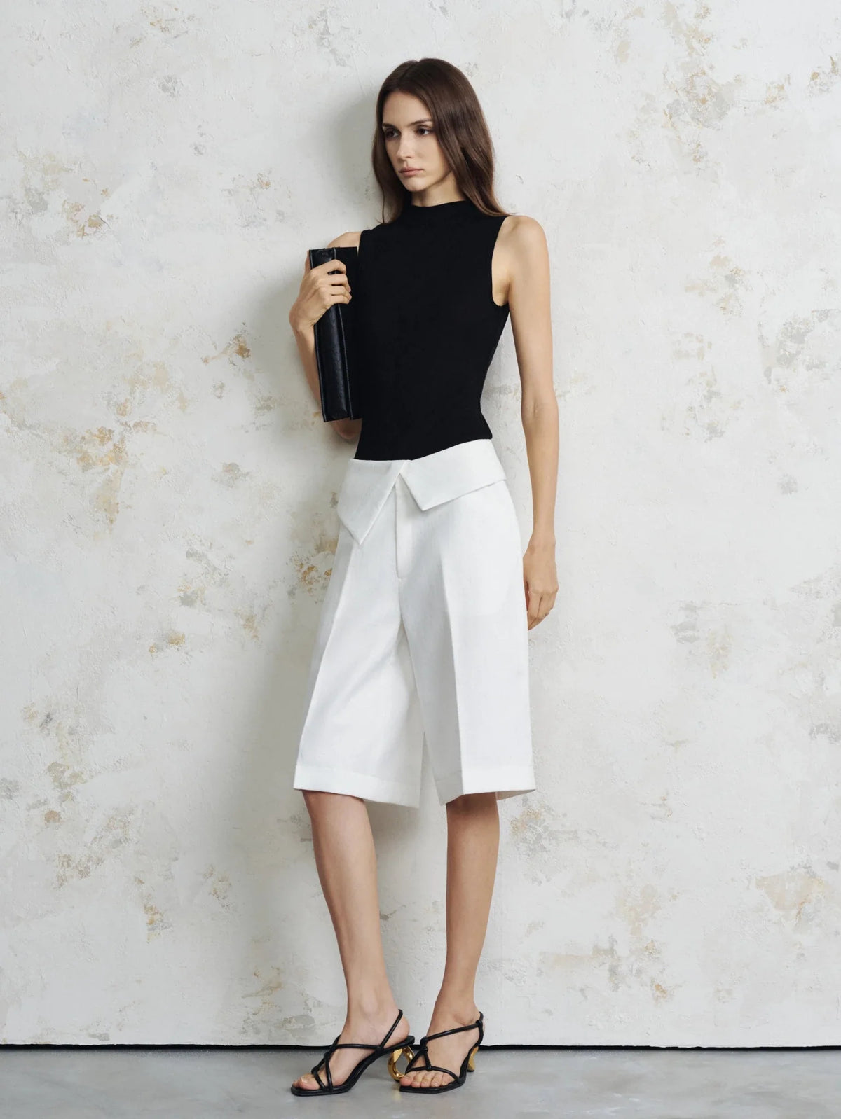 Fold-Over Bermuda Shorts by COCOSIN