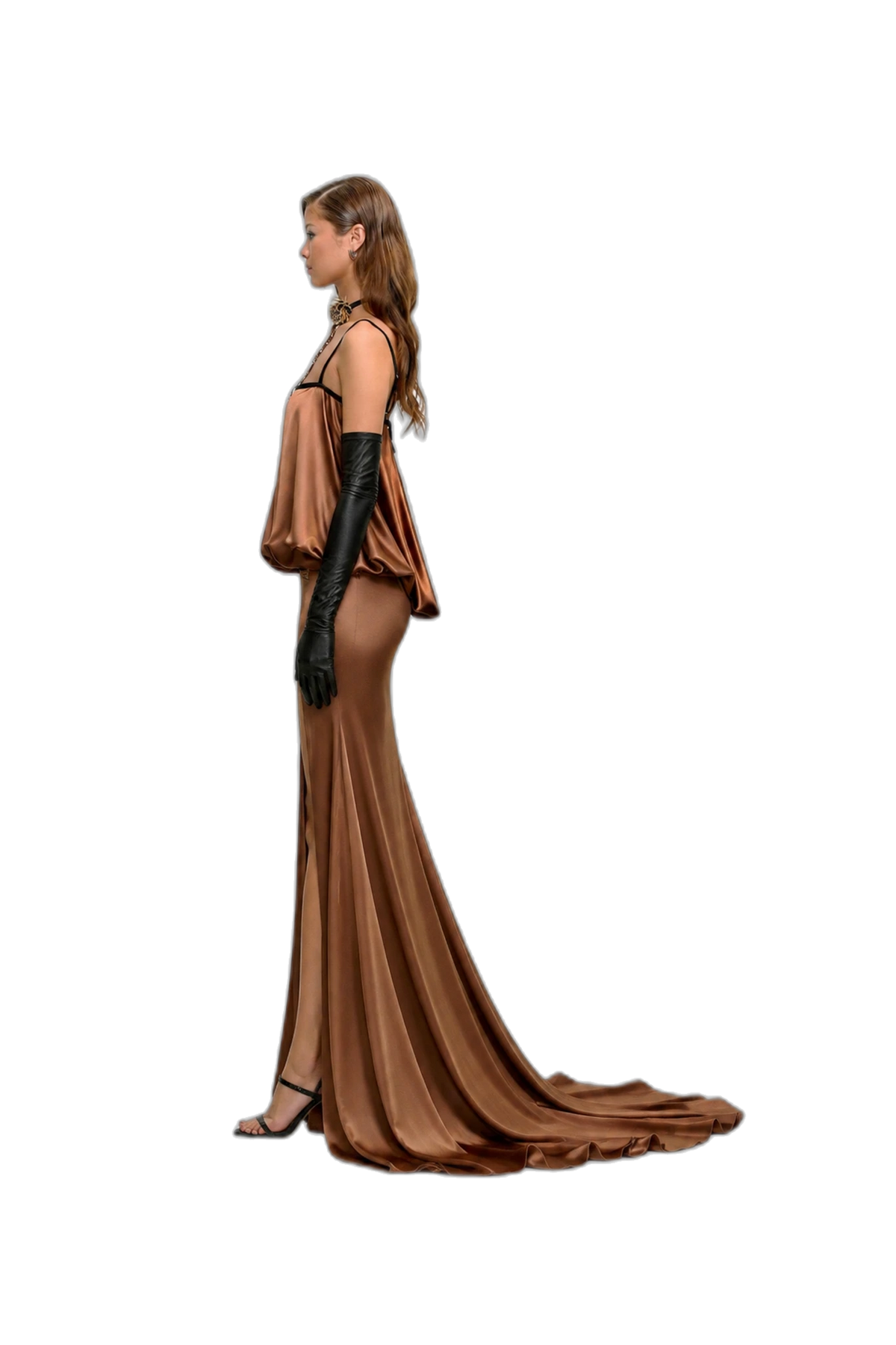 CELESTE MAXI DRESS, profile view