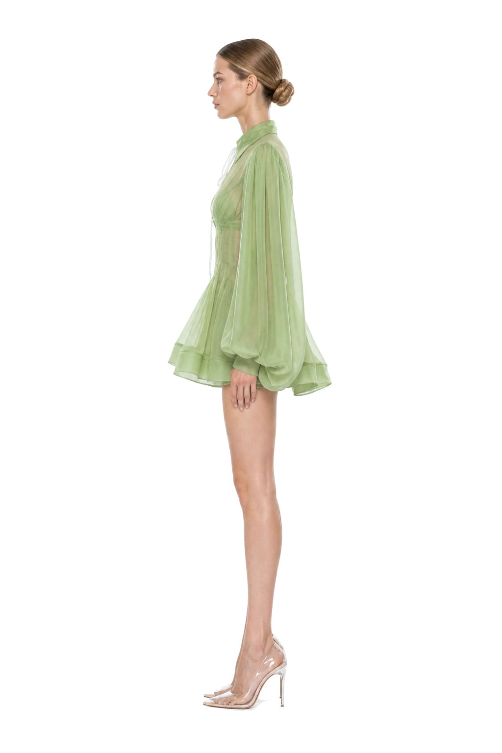 Charlotte Dress - Green, profile view
