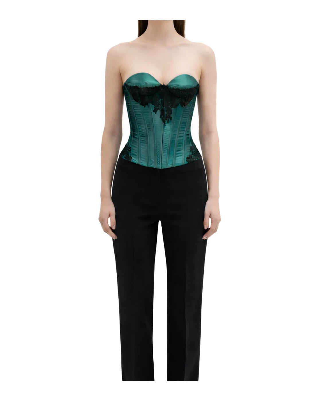Reb Corset -Teal, detail view