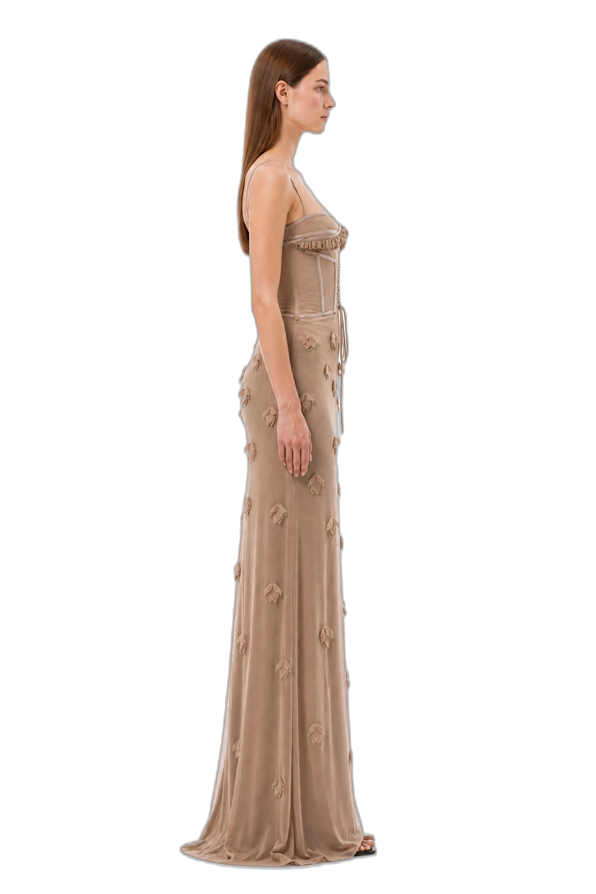 Isla Dress - Brown, profile view