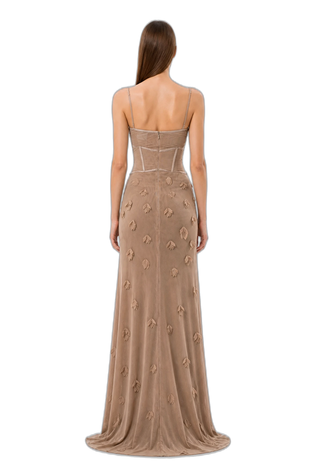 Isla Dress - Brown, back view