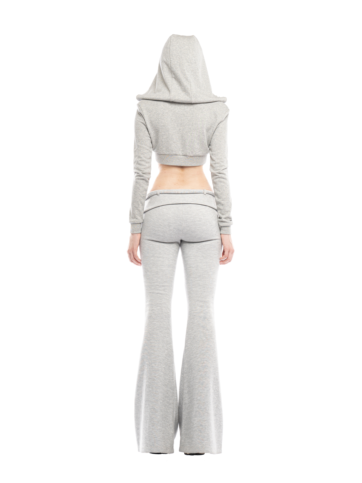 Jolie Cropped Zip Hoodie - Grey by Huelleyrose