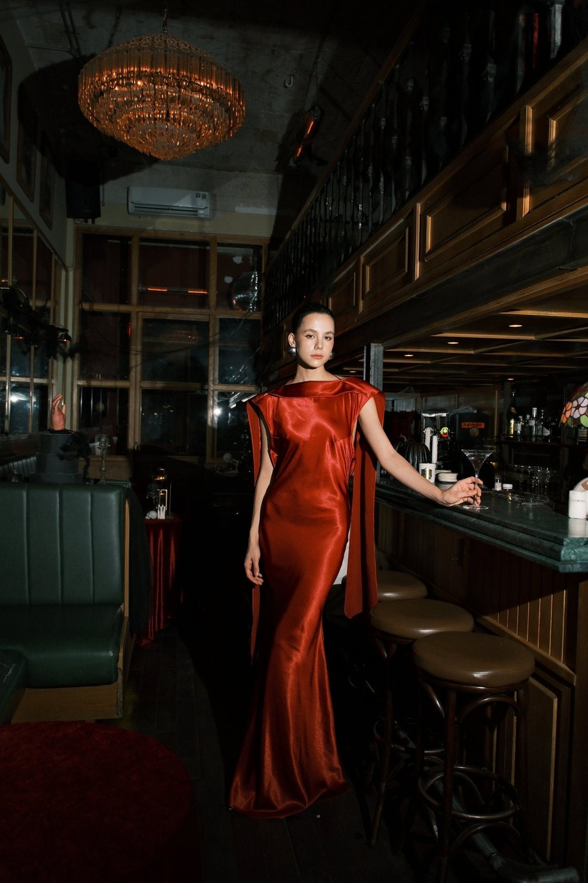 Liora Backless Satin Gown by COCOSIN