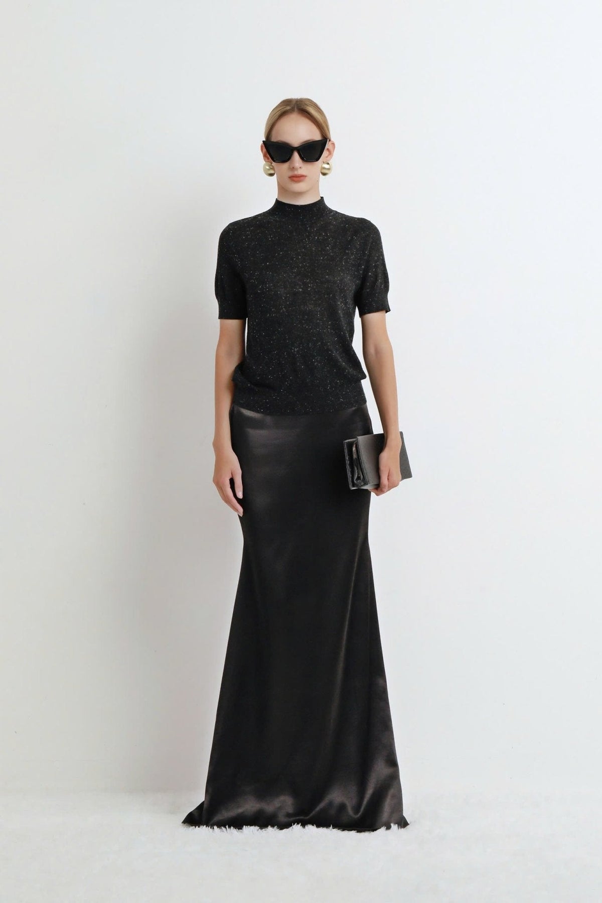 Satin Floor-Length Skirt by COCOSIN