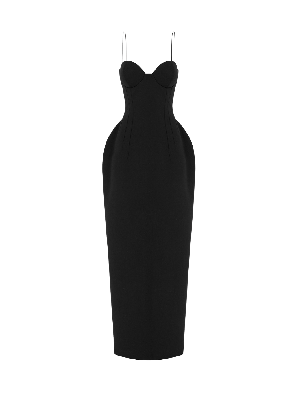 Noir Contour Midi Dress by COCOSIN