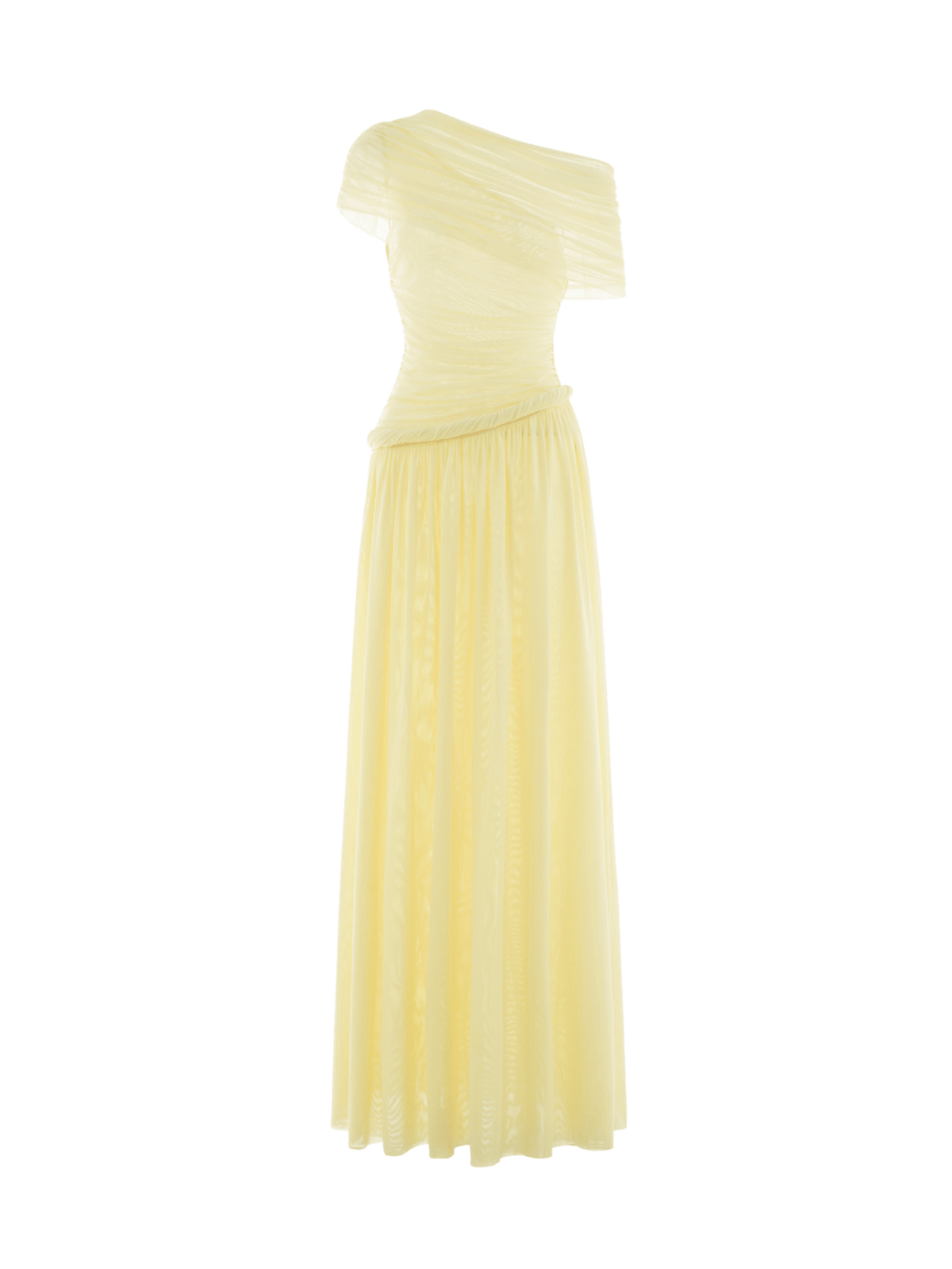 Off-Shoulder Draped Maxi Dress by COCOSIN