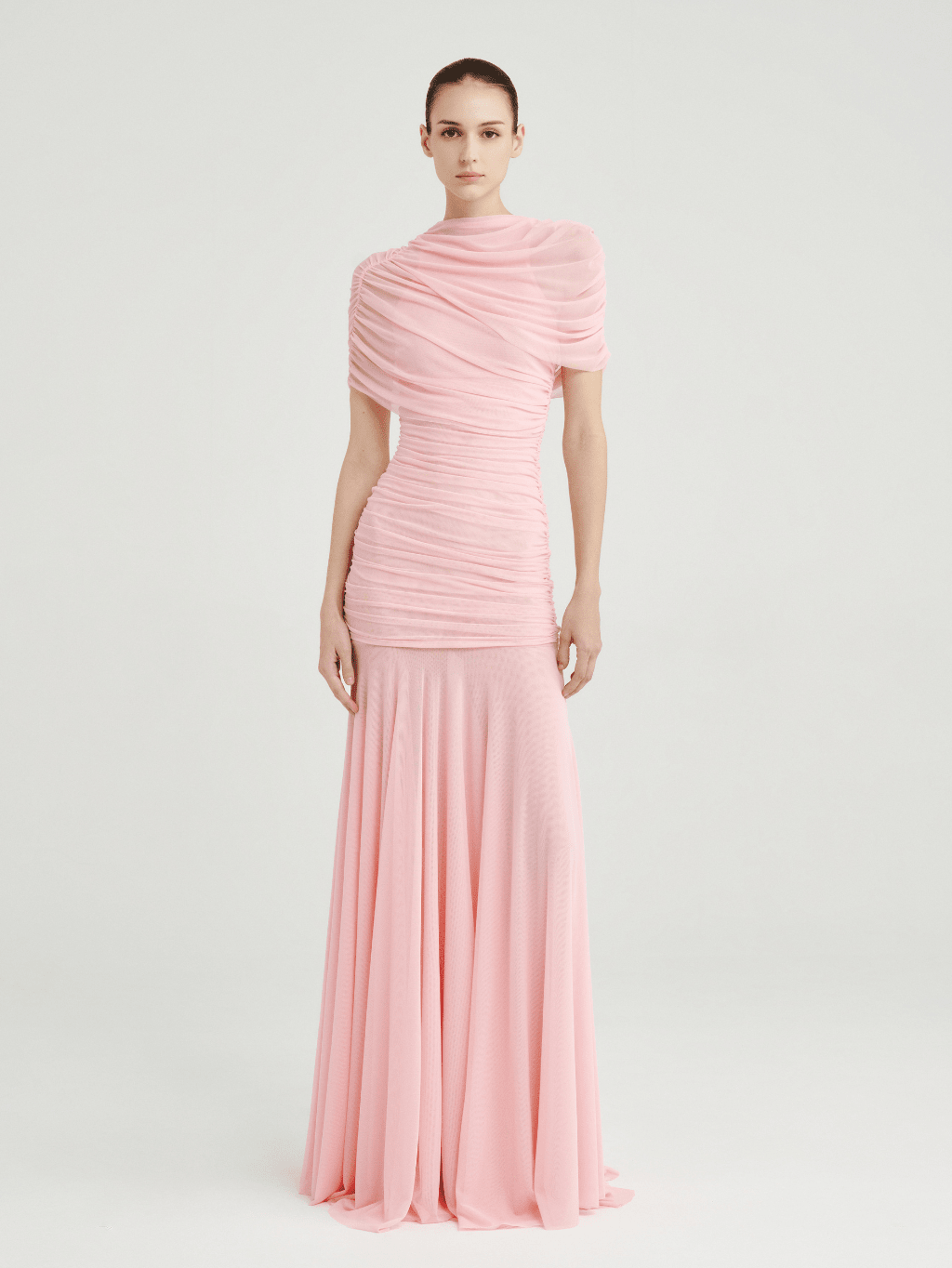 One-Shoulder Ruched Gown by COCOSIN