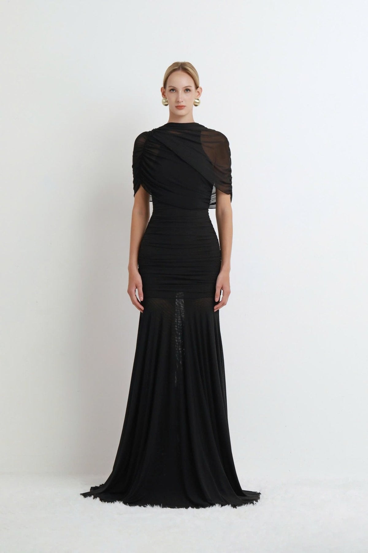 One-Shoulder Ruched Gown by COCOSIN