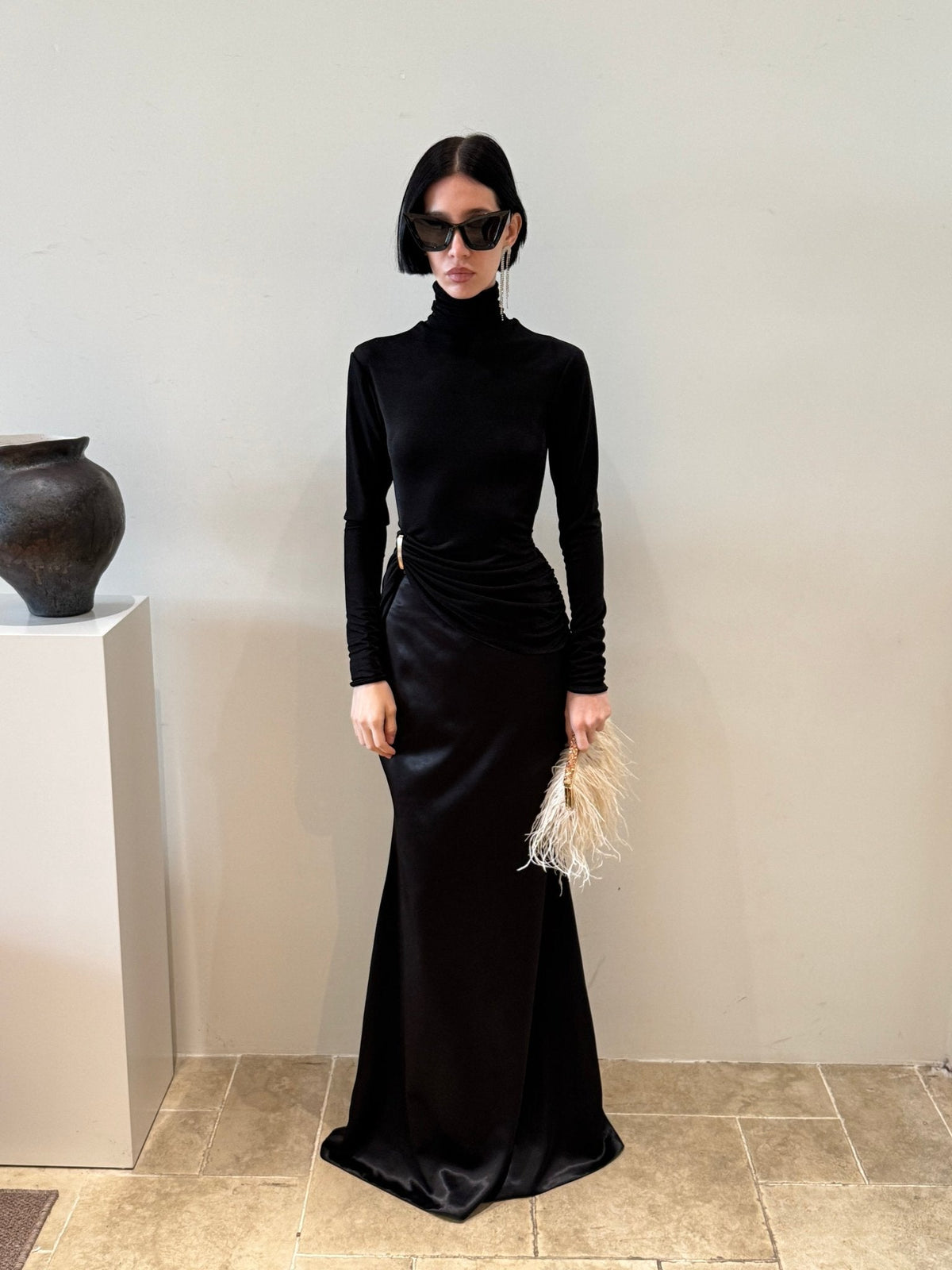 Satin Floor-Length Skirt by COCOSIN