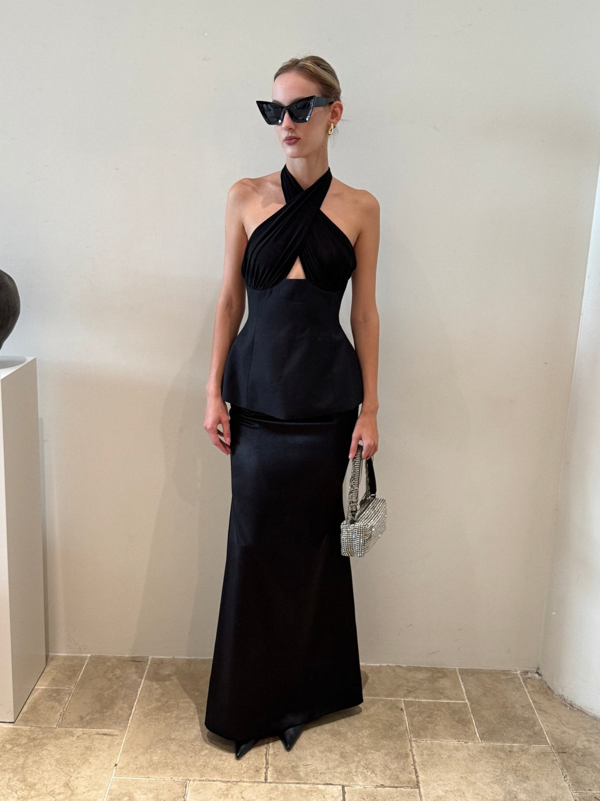 Satin Floor-Length Skirt by COCOSIN