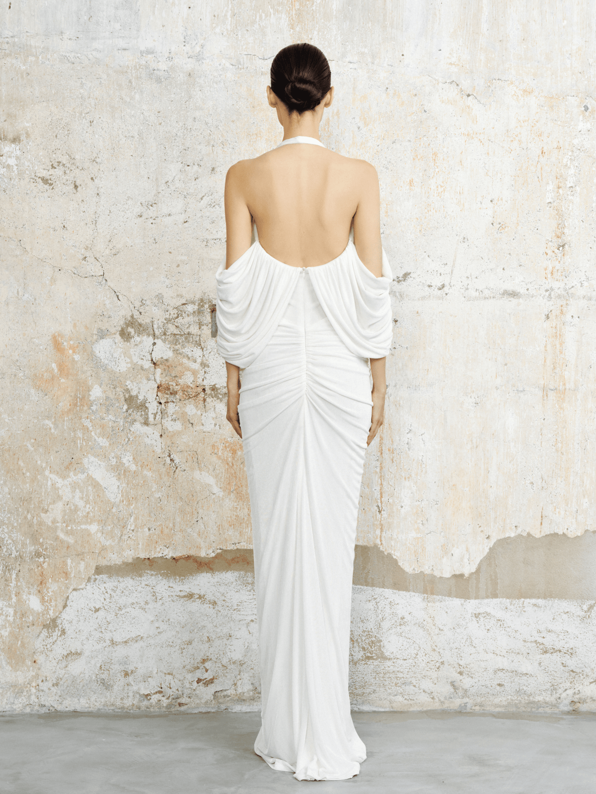 Celine Draped Halter Maxi Dress by COCOSIN