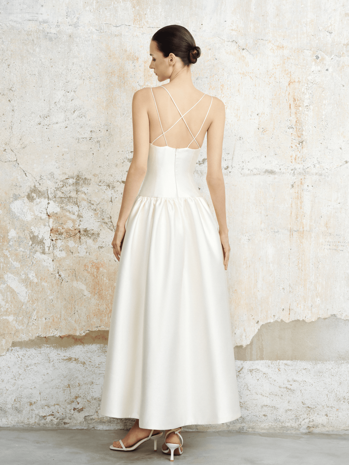 Elena Taffeta Basque Dress by COCOSIN