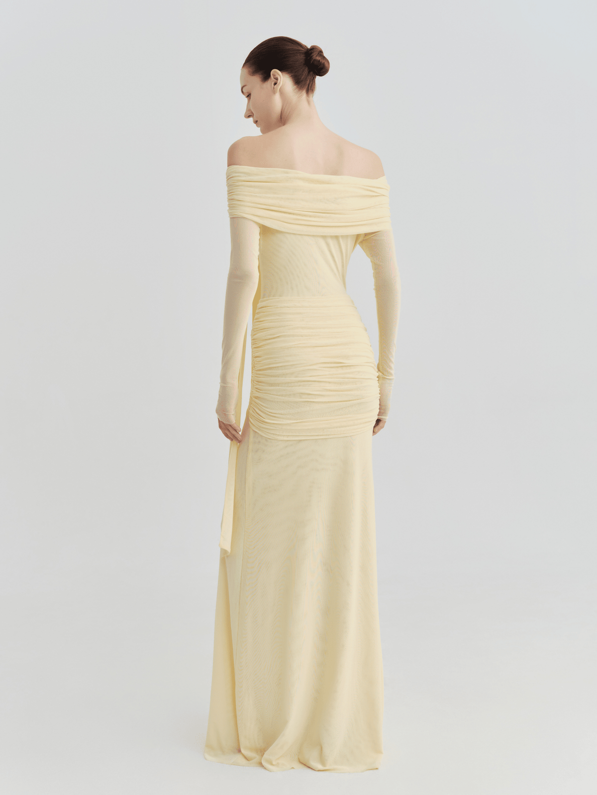 The Lily Off-Shoulder Draped Tie Maxi Dress by COCOSIN