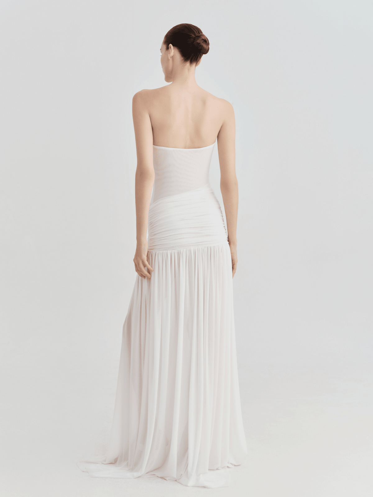 The Victoria Strapless Ruched Maxi Dress by COCOSIN