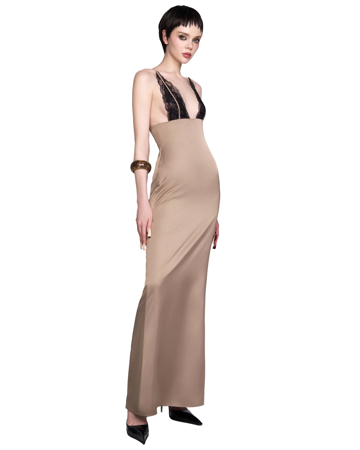 Gaga Dress (Brown) by LSOUL