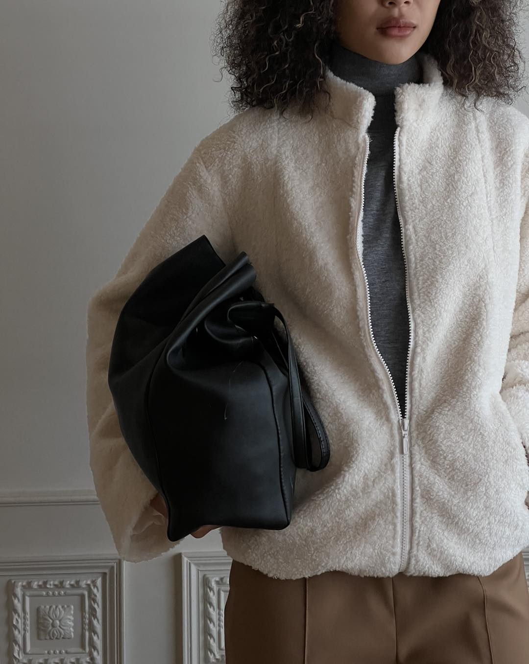 White Faux Fur Coat by COCOSIN