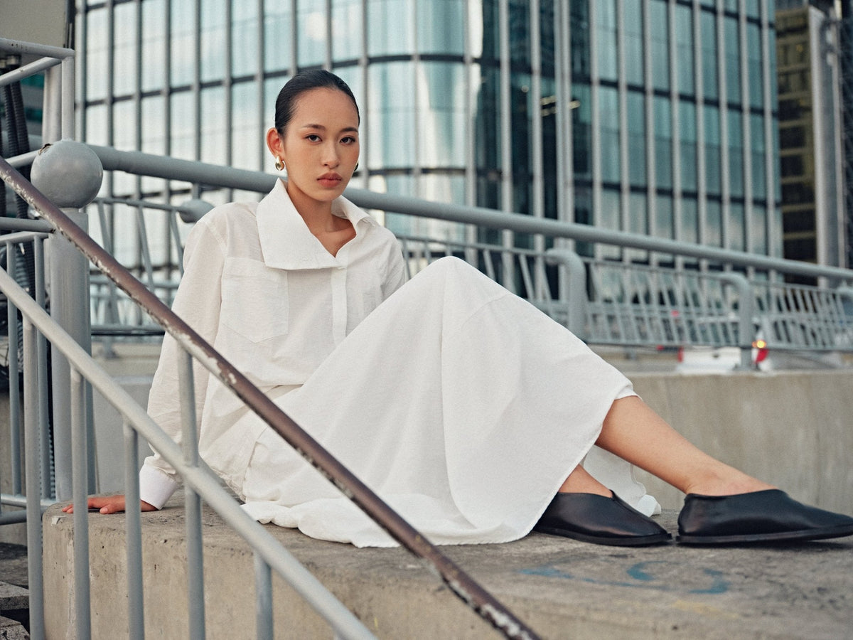 White Midi Skirt by COCOSIN