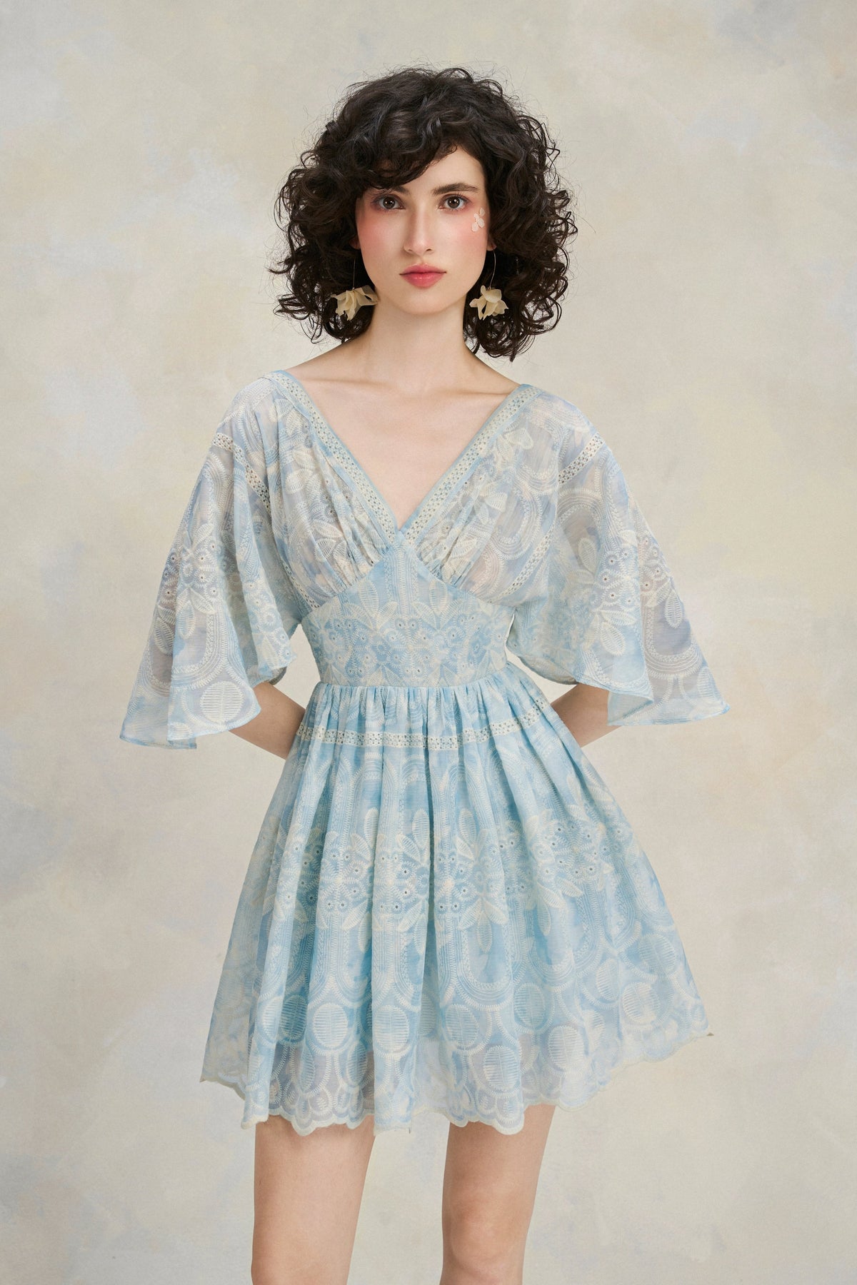 Flutter Lace Dress - Sky Blue by Emchic