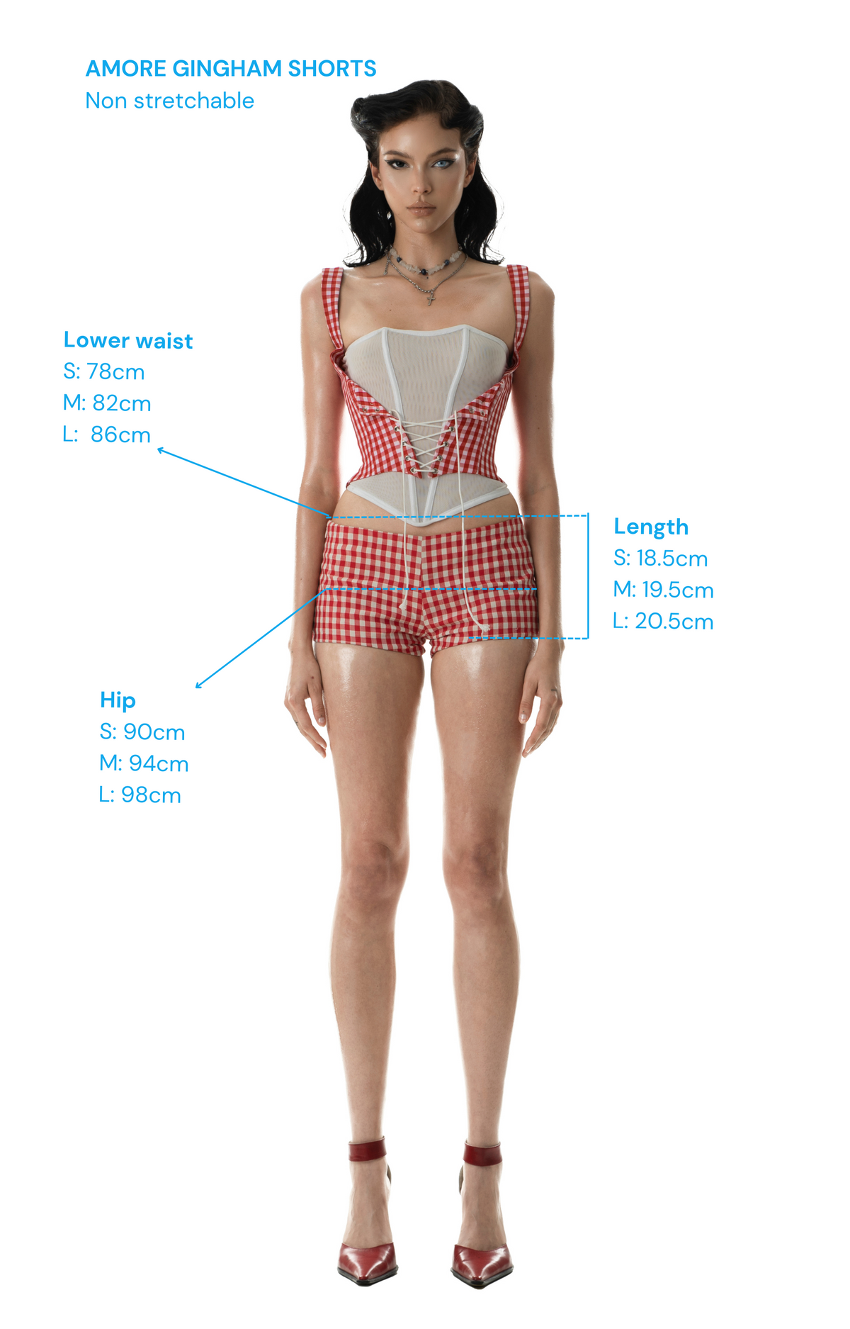 Amore Gingham Shorts by Huelleyrose