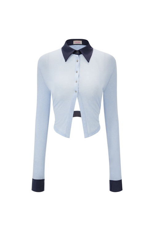 "Confession"Shirt Blue by Sultry Virgin