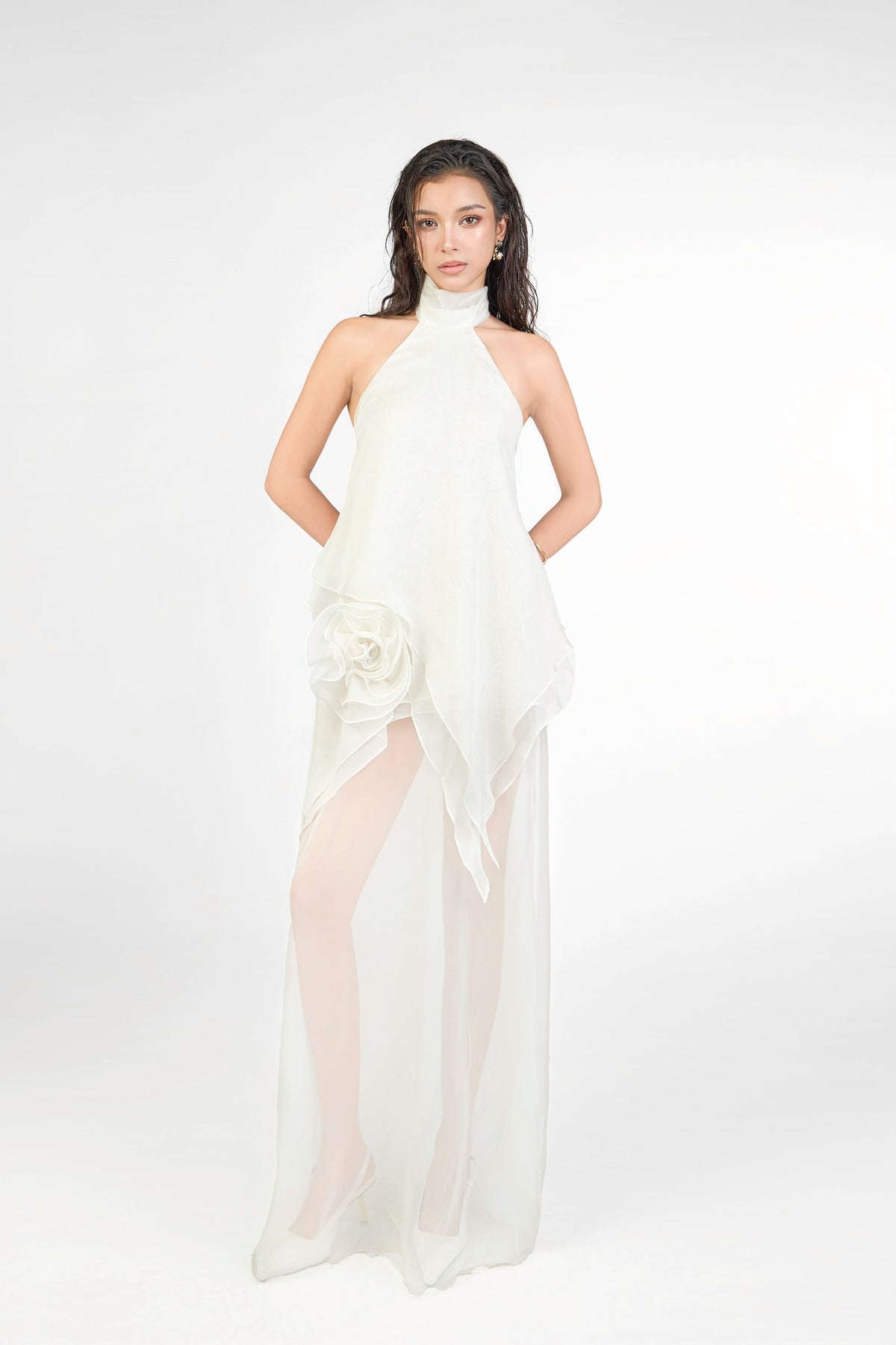 Holi Sunset Dress - White by Emchic