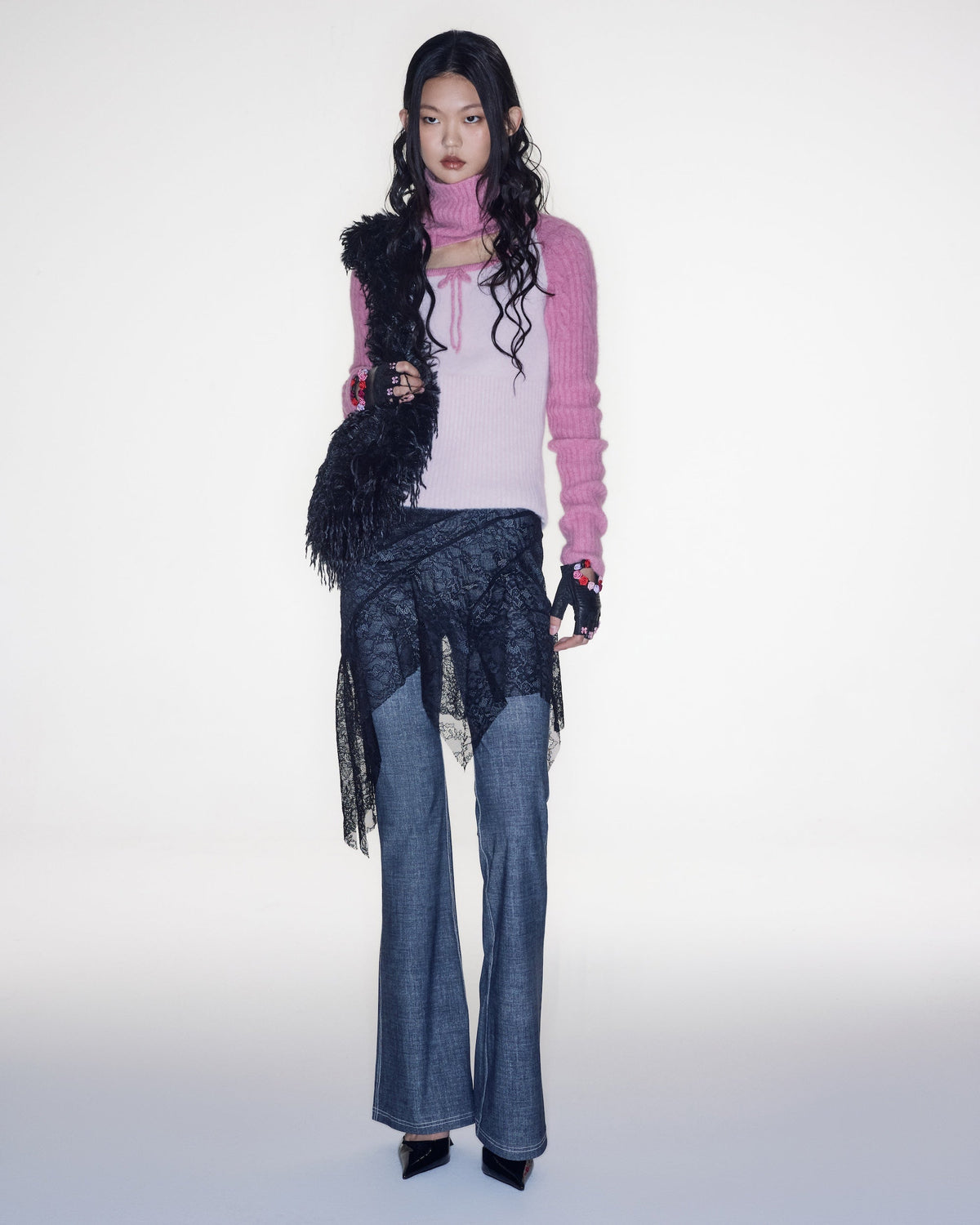 "Laced Up Jeans" Gray by Sultry Virgin
