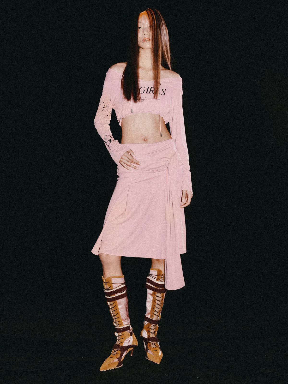 "Knotty"Skirt Pink by Sultry Virgin