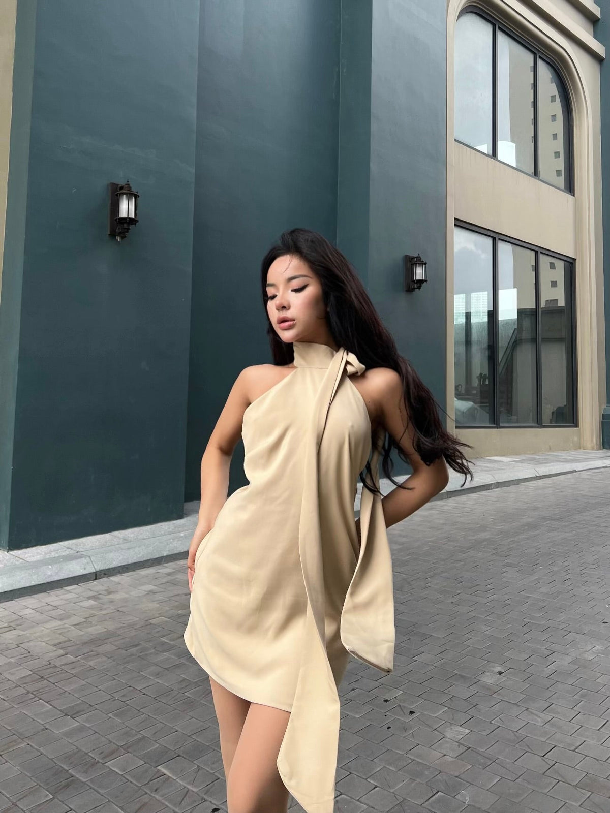 Colette Beige Dress by The Nicolétte House