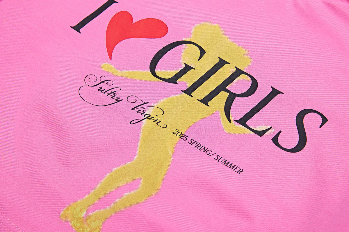“I LOVE GIRLS" Crop T-Shirt by Sultry Virgin