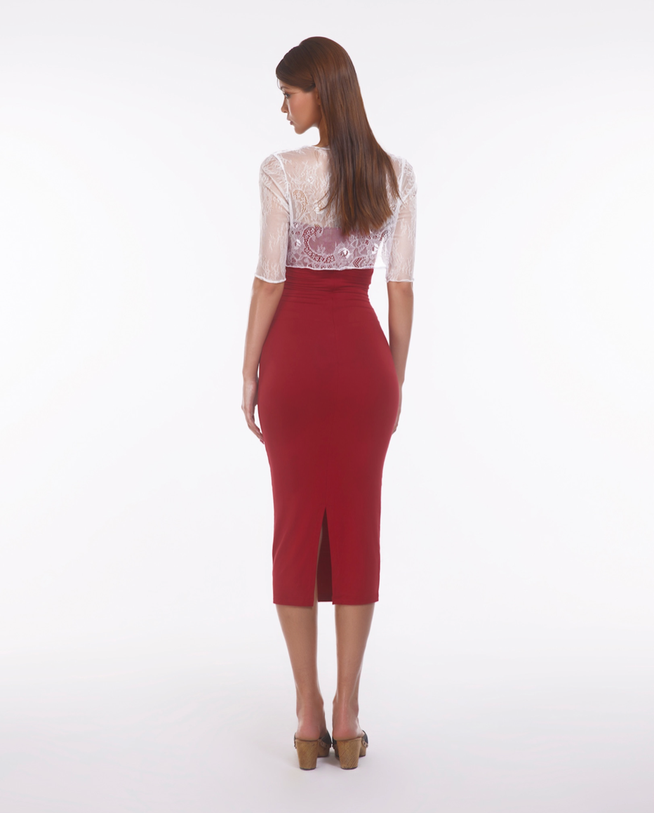 BURN 001 DRESS - RED by Huelleyrose