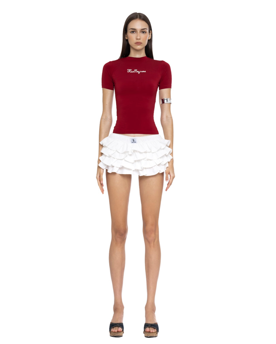 RUFFLE MINI SKIRT by Huelleyrose