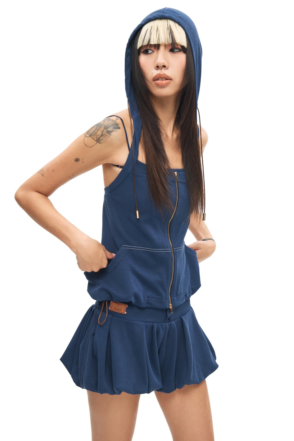 “Puff”Blue Denim Skort by Sultry Virgin