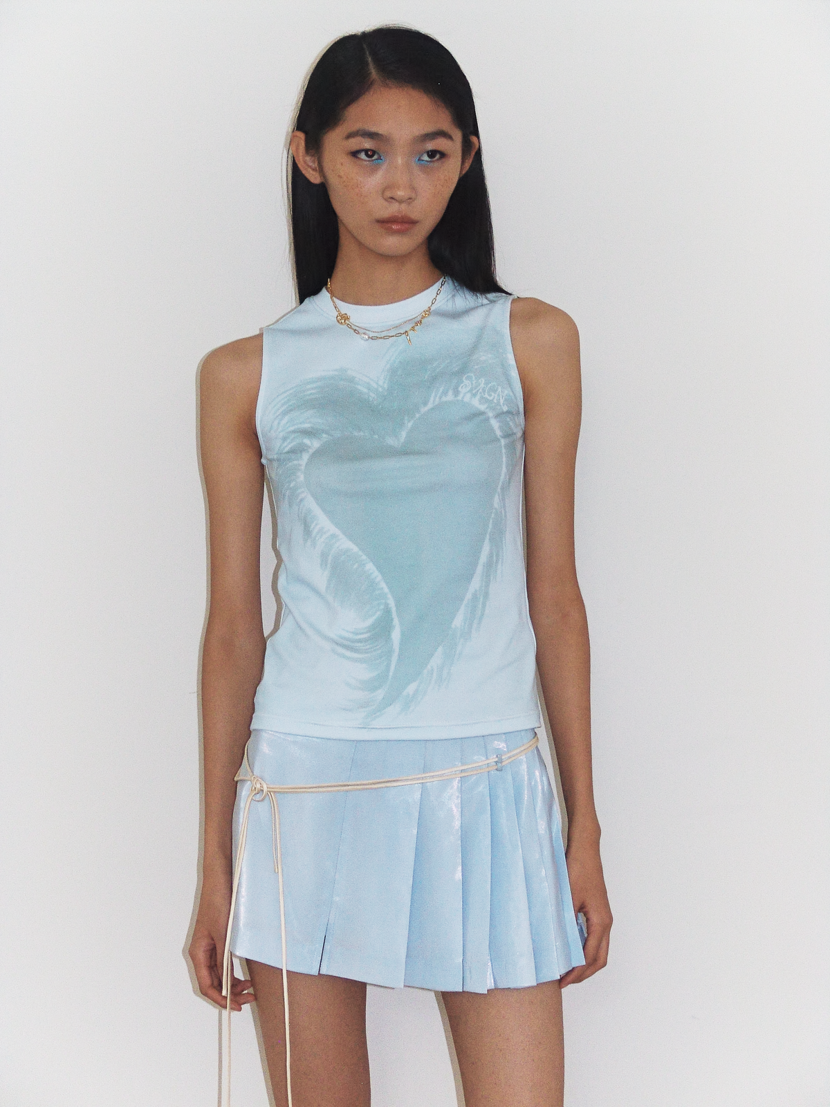 “Fuzzy Heart” Top  Pastel Blue by Sultry Virgin