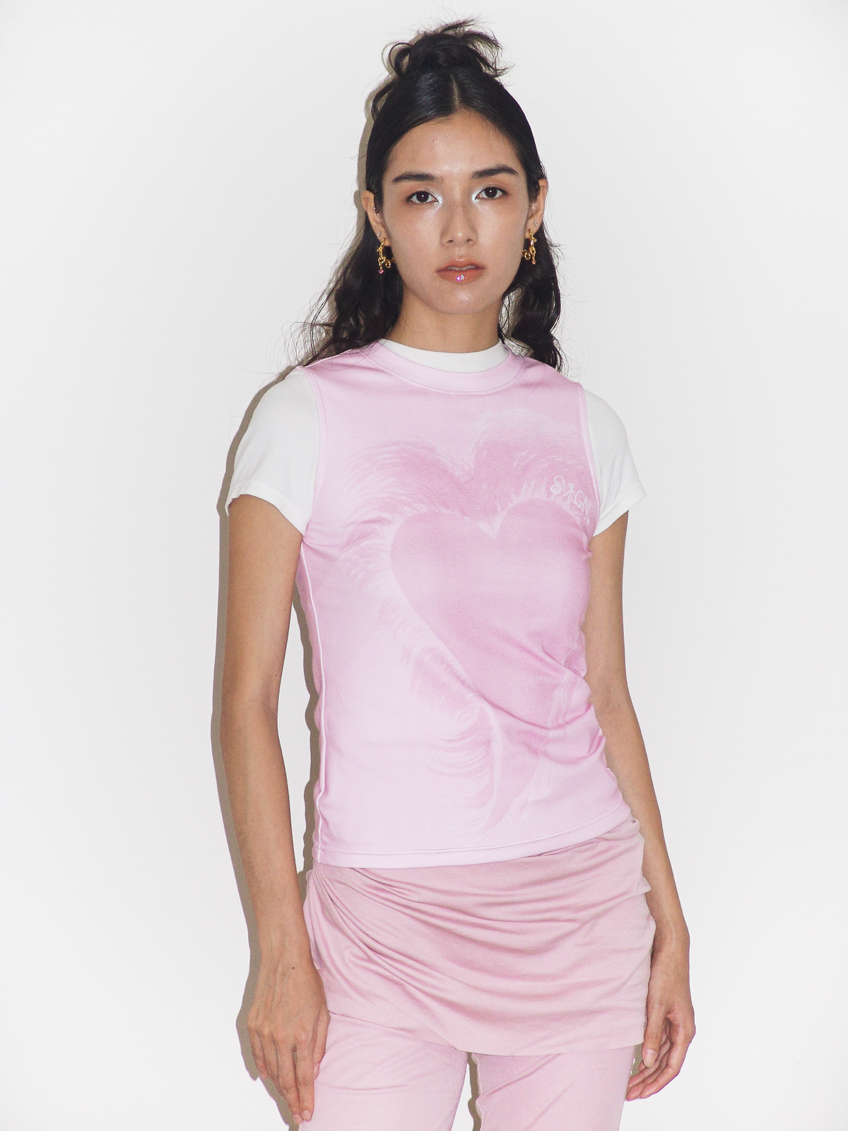 “Fuzzy Heart” Top  Pastel Pink by Sultry Virgin
