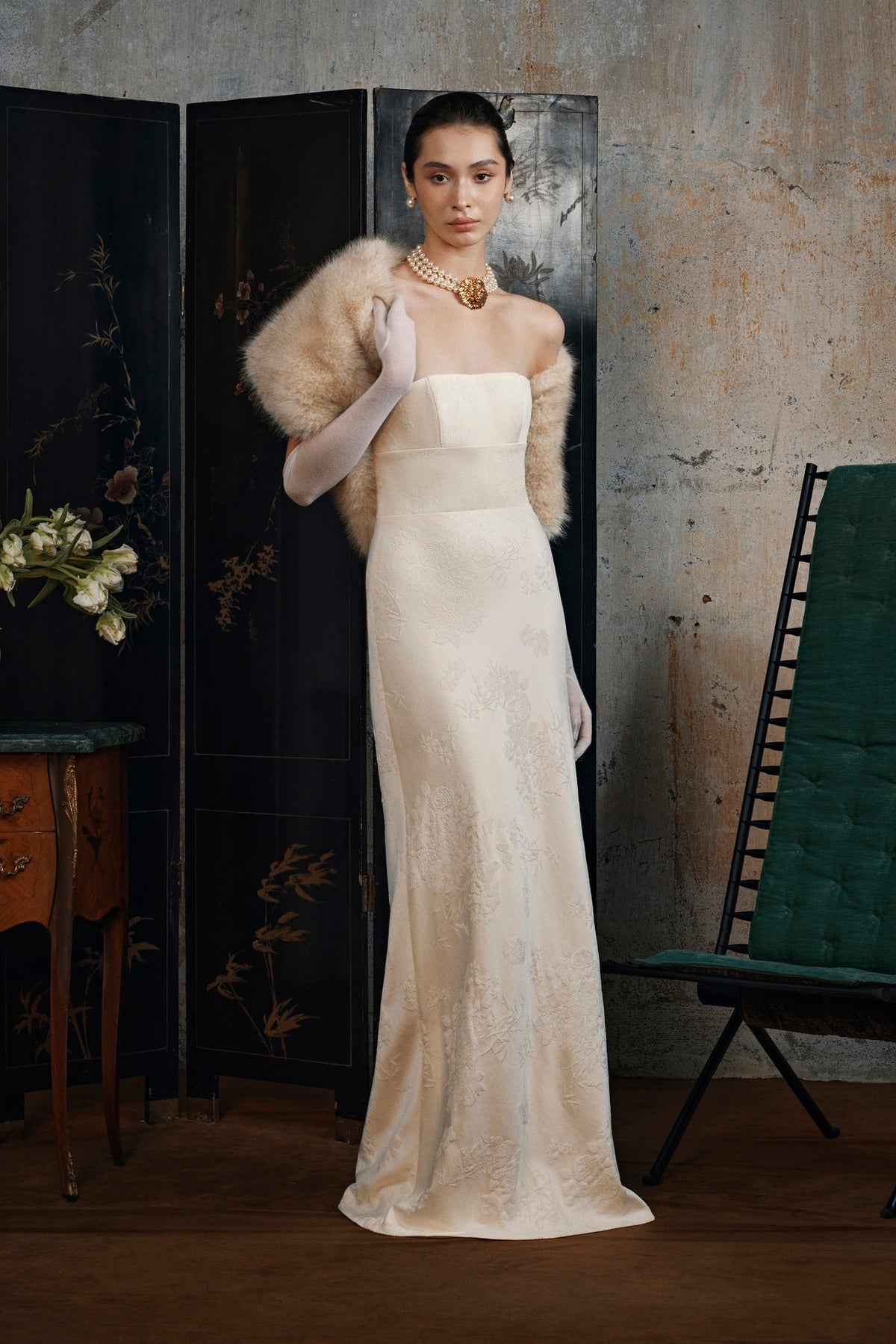 Fluid Brocade Dress by HUONG Boutique