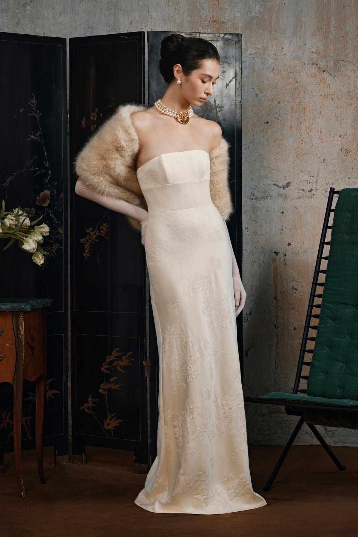 Fluid Brocade Dress by HUONG Boutique