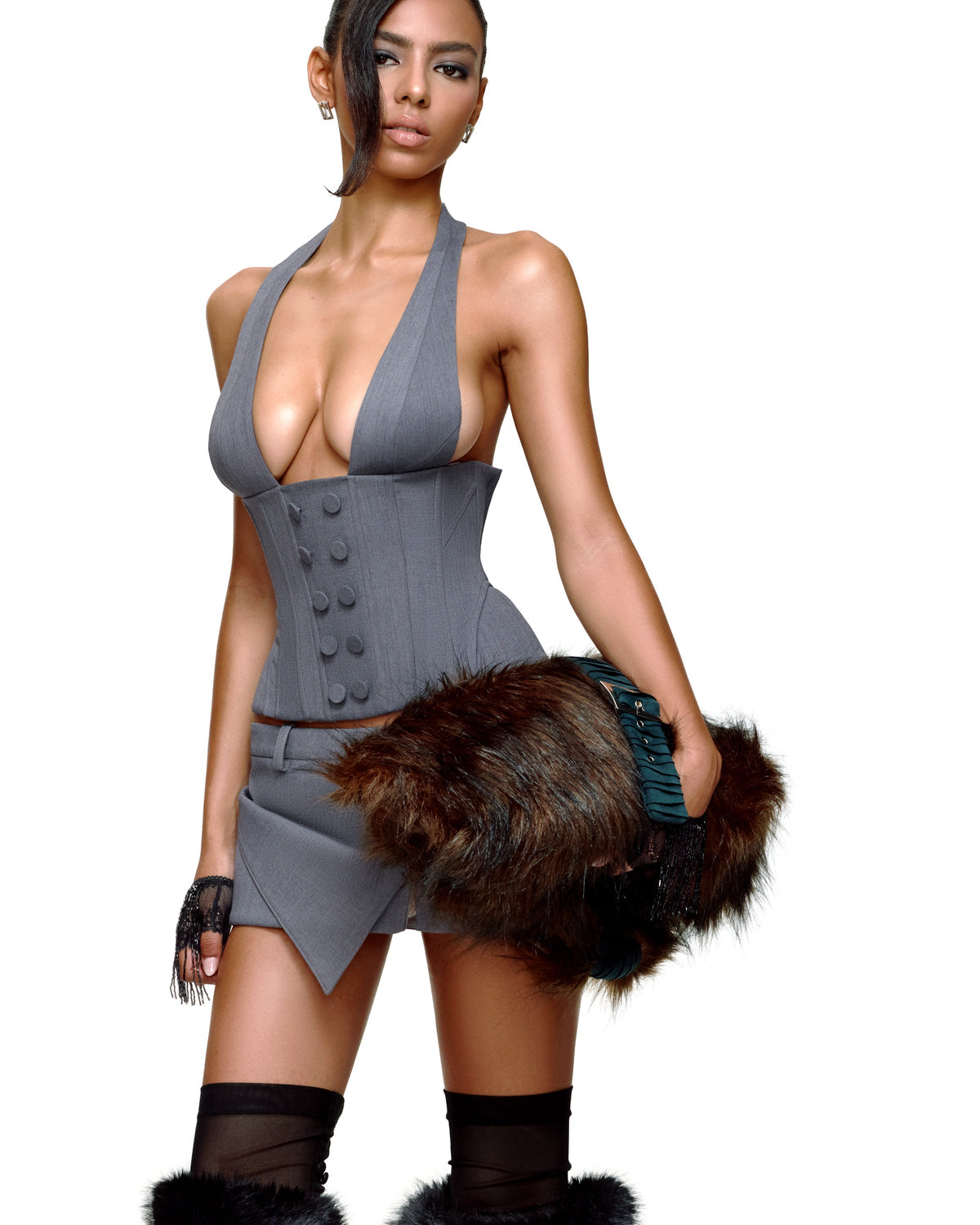 HEIDI CORSET (GREY) by BUPBES