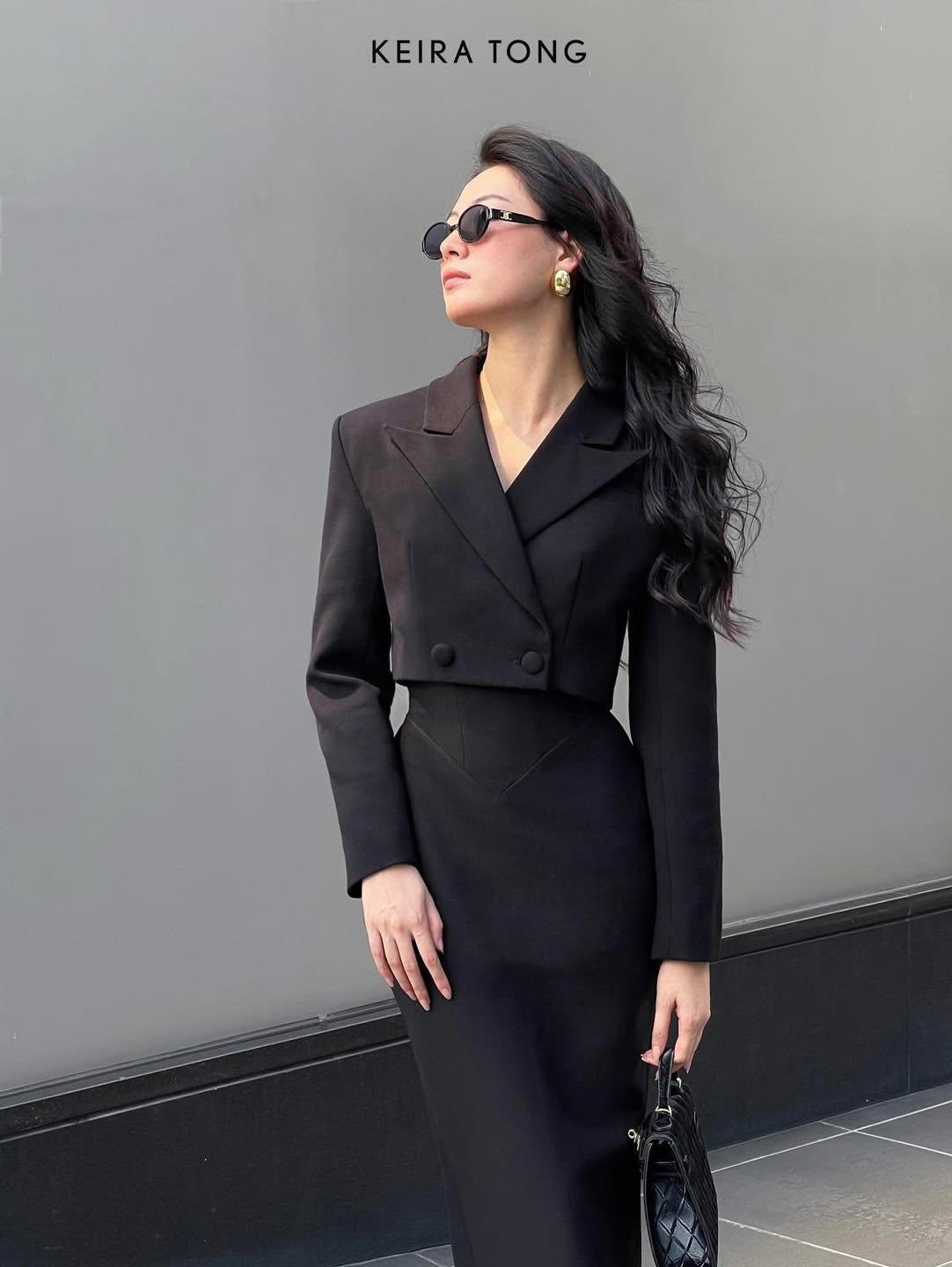 Black Cropped Blazer by Keira Tong