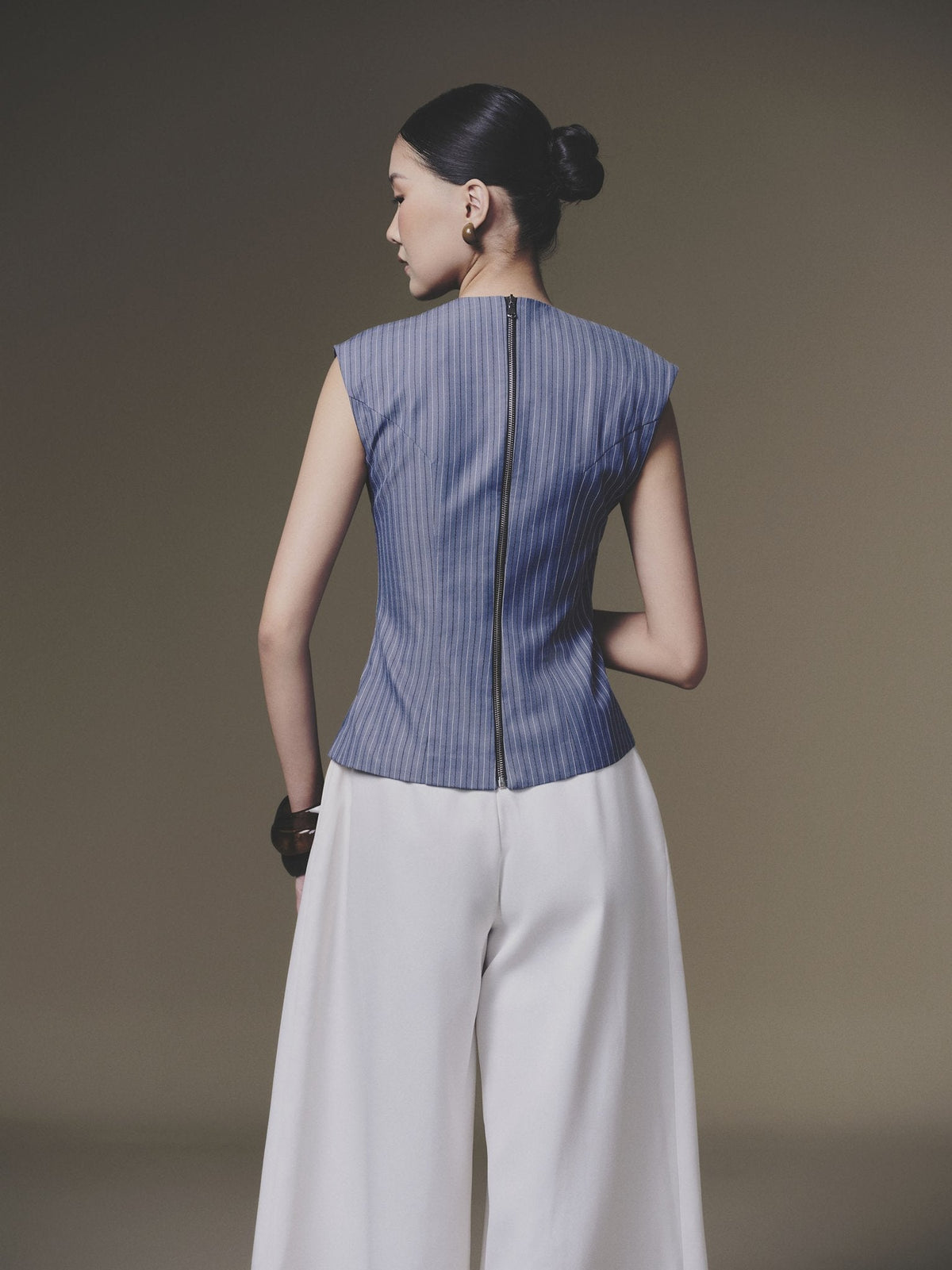 Blue Double Vest by Keira Tong