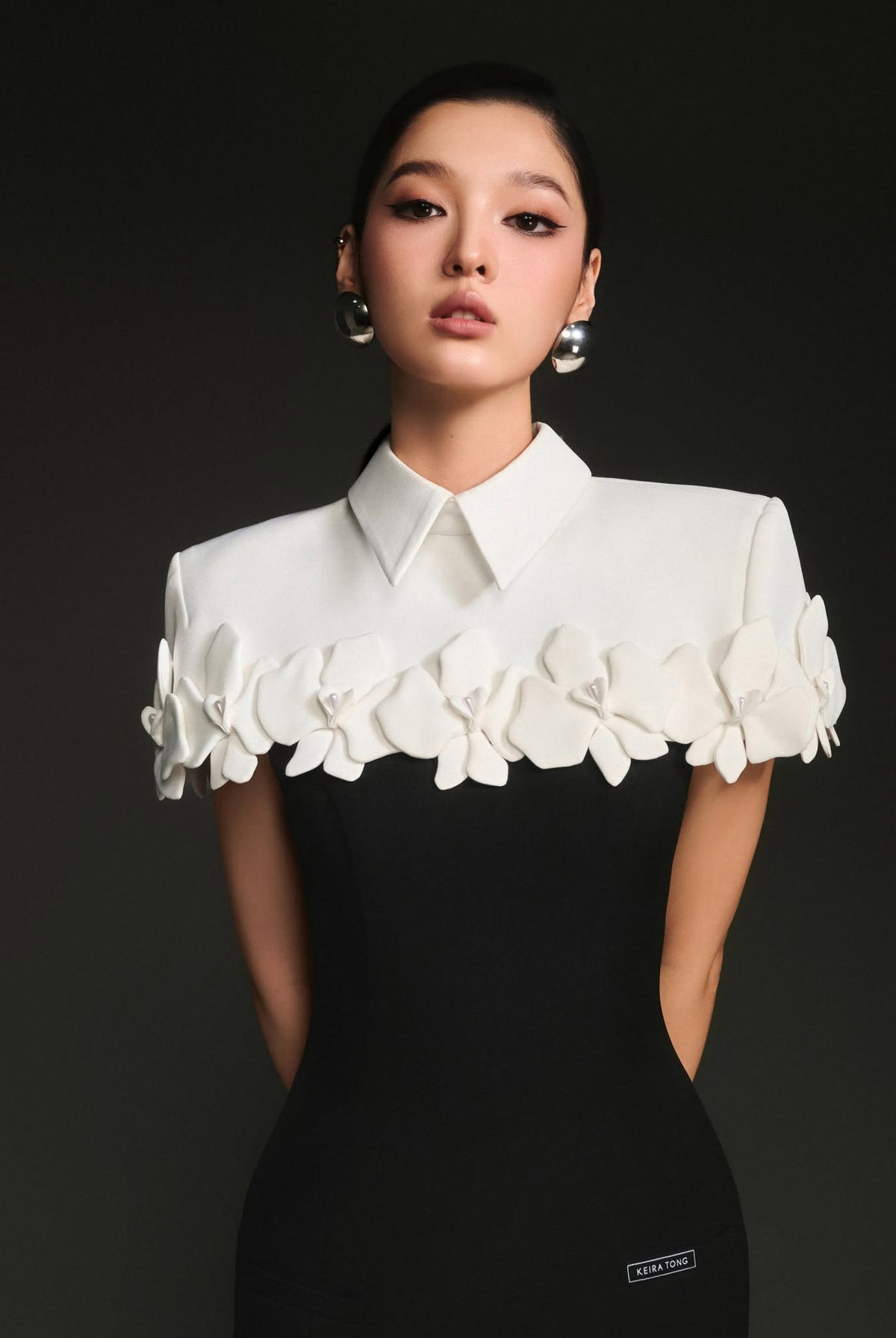 White Shirt Collar Cape by Keira Tong