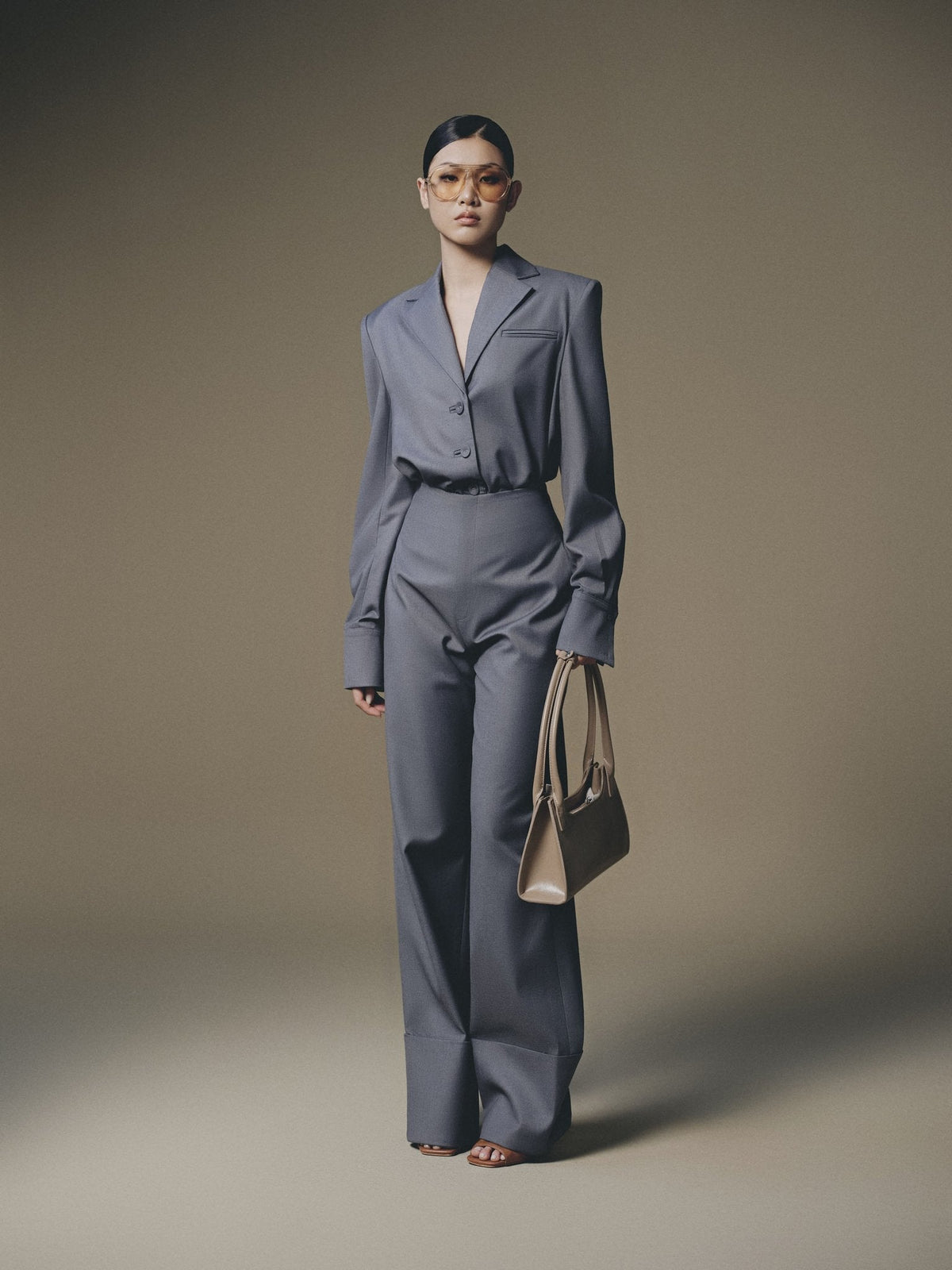 Grey V-neck Shirt by Keira Tong