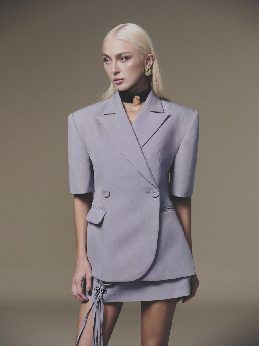 Grey Shortsleeve Blazer