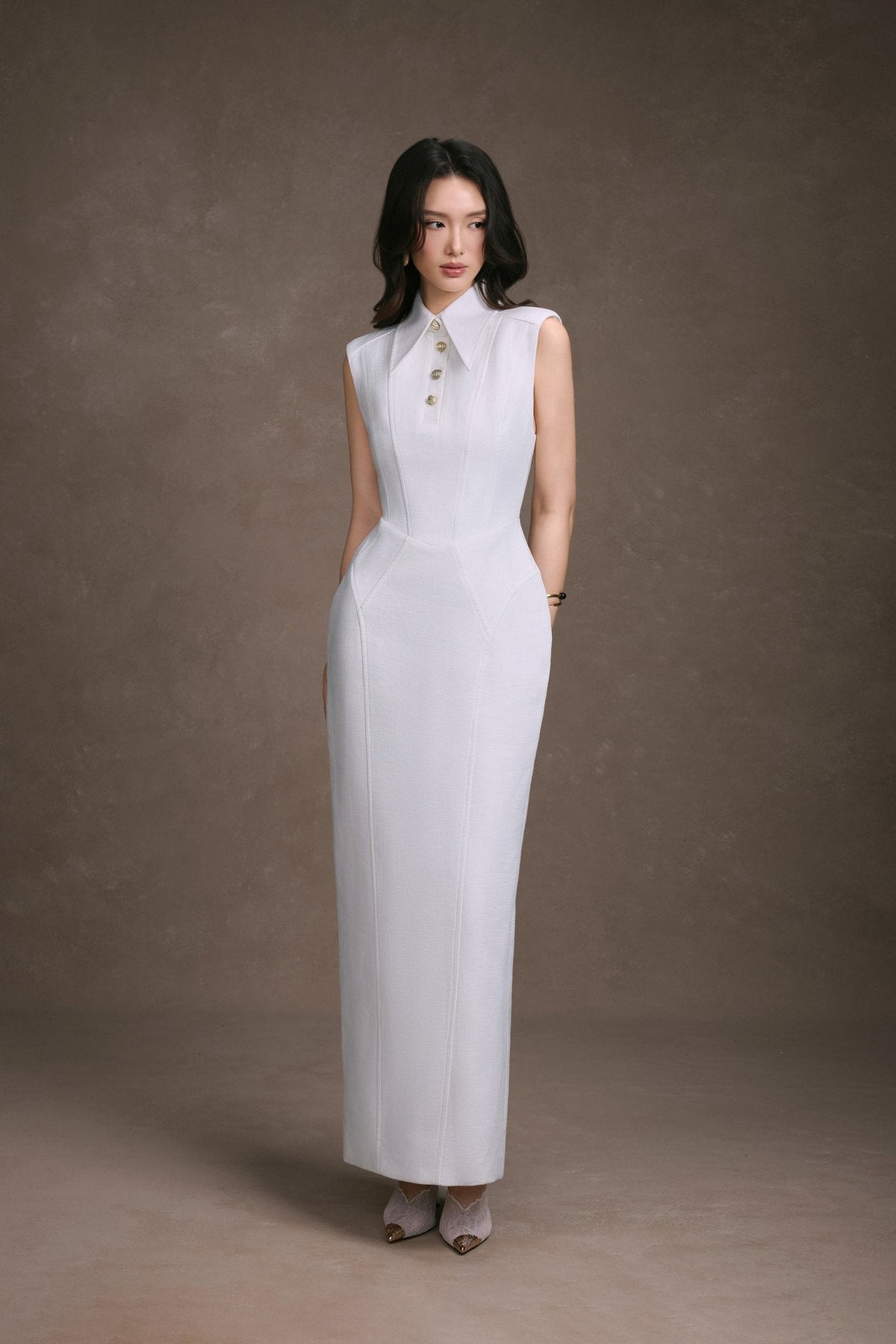 Sleeveless Shirt Dress by Keira Tong