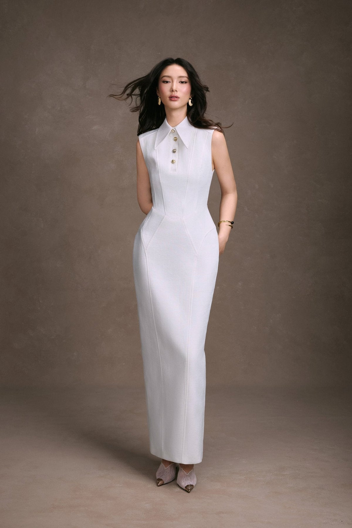Sleeveless Shirt Dress by Keira Tong