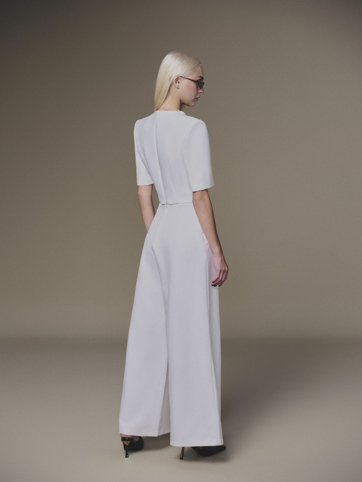 White Diagonal Wrap Top by Keira Tong